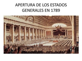 APERTURA DE LOS ESTADOS
GENERALES EN 1789

 