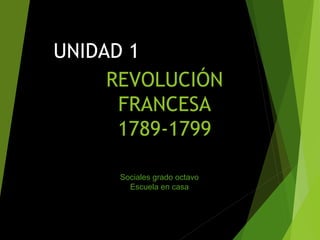 REVOLUCIÓN
FRANCESA
1789-1799
Sociales grado octavo
Escuela en casa
UNIDAD 1
 