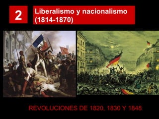 2 Liberalismo y nacionalismo
(1814-1870)
REVOLUCIONES DE 1820, 1830 Y 1848
 