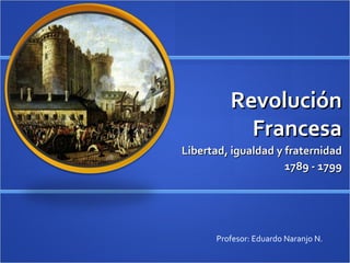 Revolución Francesa Libertad, igualdad y fraternidad 1789 - 1799 Profesor: Eduardo Naranjo N. 