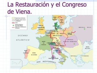 La Restauración y el Congreso
de Viena.
 