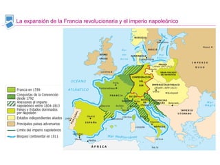 La expansión de la Francia revolucionaria y el imperio napoleónico
 