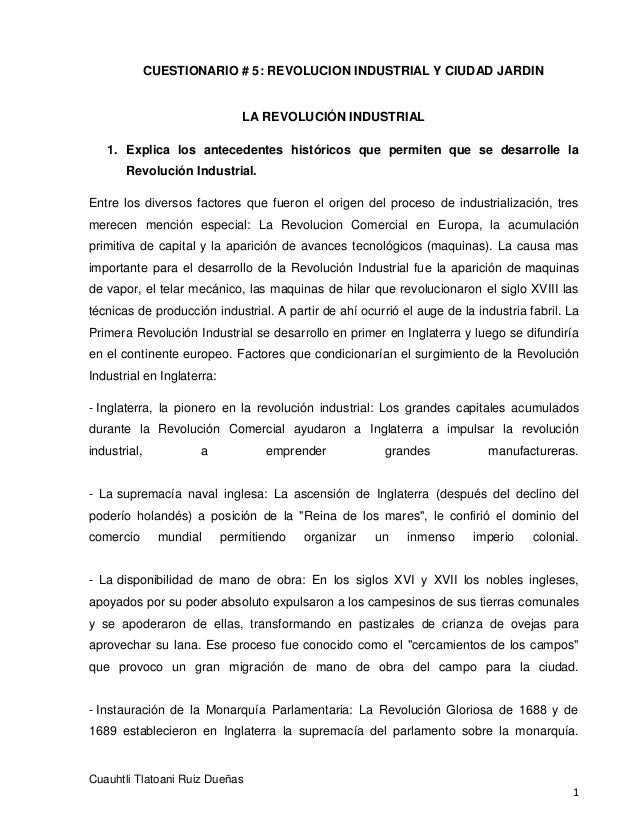 Revolucion Industrial Y Plan De Paris Haussman