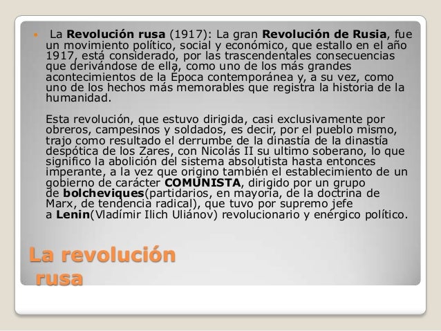 Revolucion rusa el meles
