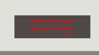 “Madero libertou o tigre
agora quero ver domá-lo”
Porfírio Díaz
 
