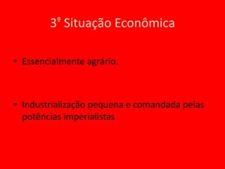 1º  Situação Mundial – Breve síntese dos principais acontecimentos do período.2º  Relação da China com as potências imperialistasSegunda guerra mundial (1939-1945)