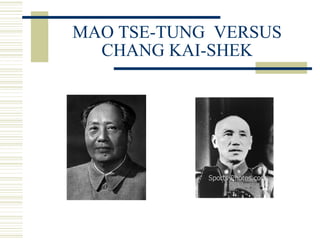 MAO TSE-TUNG VERSUS
CHANG KAI-SHEK
 