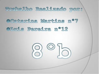 Trabalho Realizado por:Catarina Martins nº7Luís Pereira nº128ºb