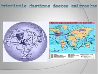 Principais destinos destes emigrantes