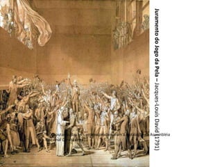JuramentodoJogodaPela–Jacques-LouisDavid(1791)
Os deputados das três ordens proclamaram a instalação da Assembléia
Nacional Constituinte
 