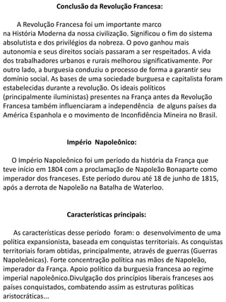 Revolução francesa ate o fim do Imperio Romano | PPTX