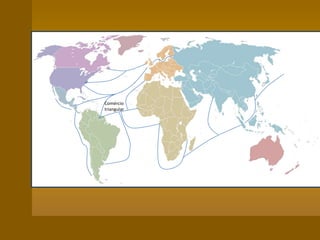 • O poder político, através de um
regime parlamentarista,
baseado na nobreza (agrária) e
a burguesia (mercantil e
manufactureira);
• As condições geográficas: a
localização da Inglaterra na
parte ocidental da Europa
facilita o acesso às mais
importantes rotas de comércio
internacional;
• Um amplo mercado, quer
externo quer interno;
Comércio
triangular
 