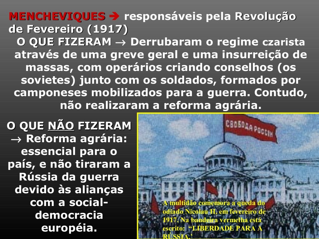 Com Base Nesse Texto A Revolucao Russa Se Baseou Na