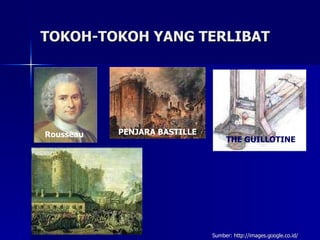 TOKOH-TOKOH YANG TERLIBAT Rousseau PENJARA BASTILLE THE GUILLOTINE Sumber:  http:// images.google.co.id / 
