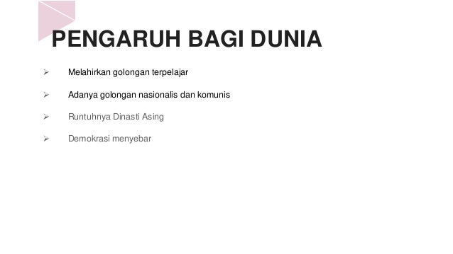 Dampak Revolusi Cina Bagi Dunia Ruang Soal