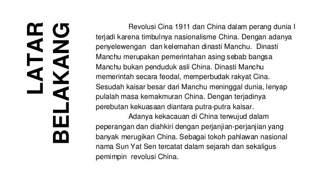 Latar belakang revolusi cina