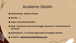 Revolution and Class Struggle_ Marxism in ‘The Wretched of the Earth’.pptx