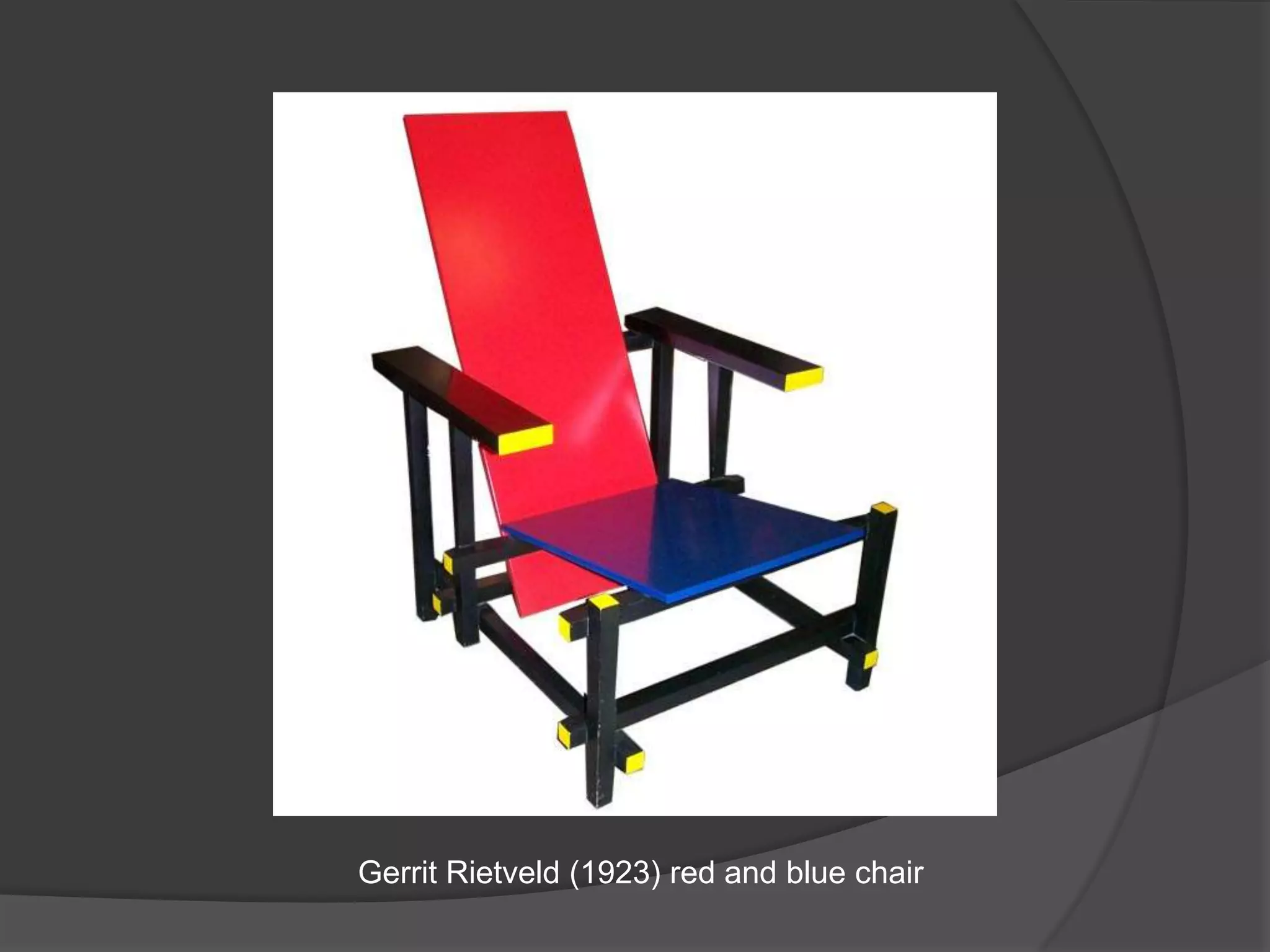 Gerrit Rietveld (1923) red and blue chair