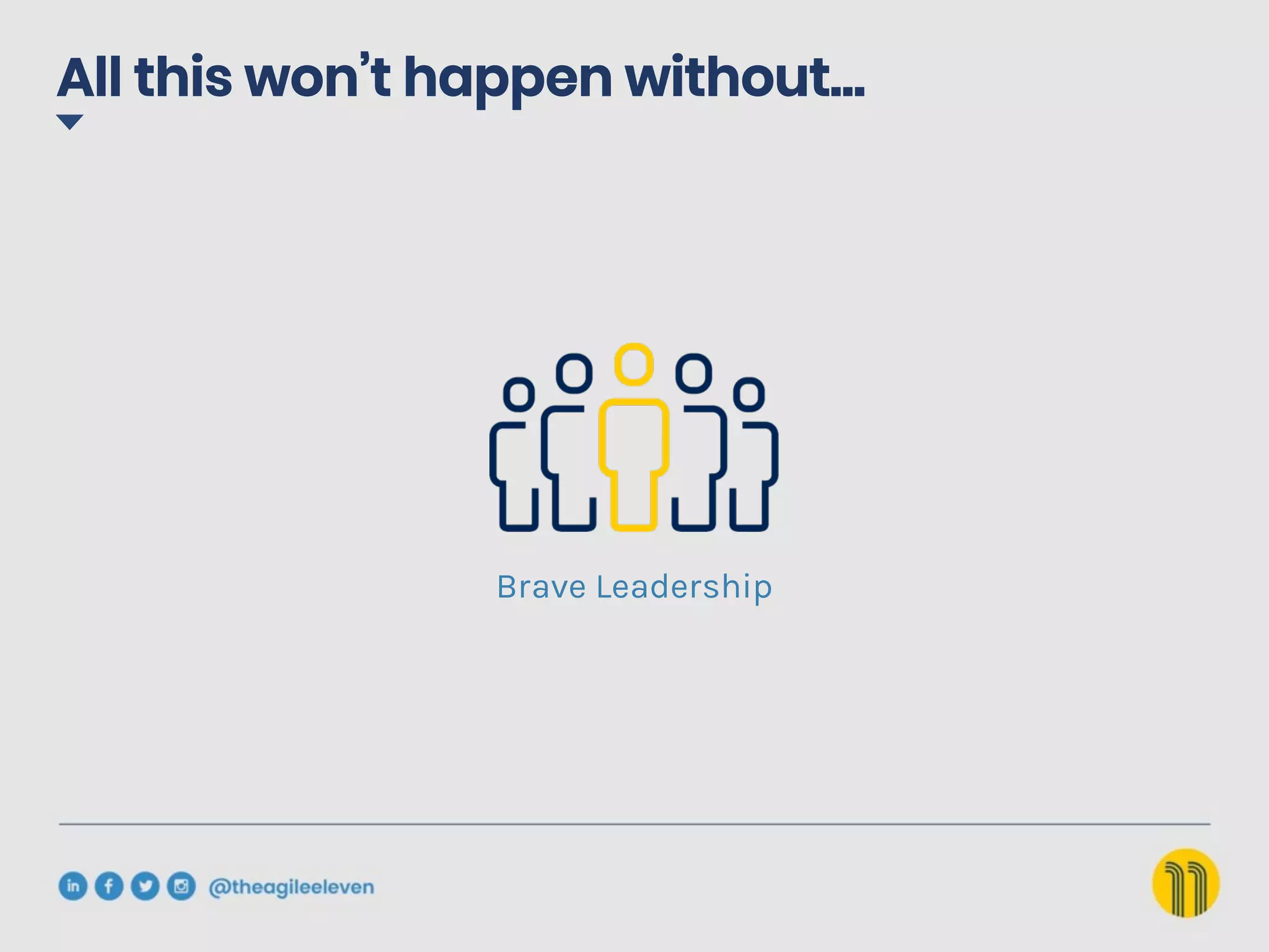 All this won’t happen without…
Brave Leadership
 