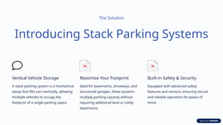 Stack Parking System for Efficient Urban Parking | PPTX