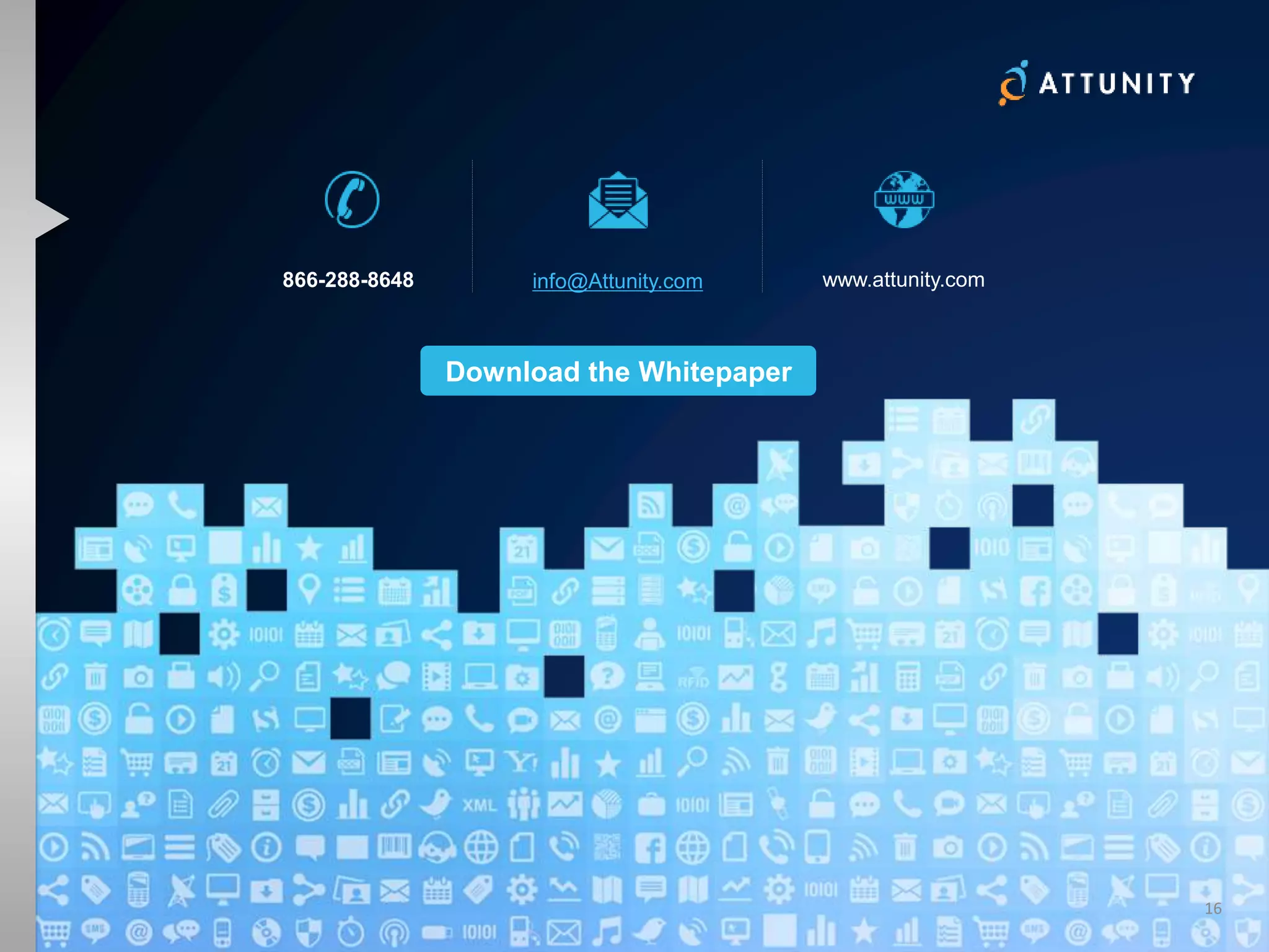 16
866-288-8648 info@Attunity.com www.attunity.com
Download the Whitepaper
 