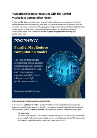 Revolutionizing Data Processing with the Parallel MapReduce Computation ...
