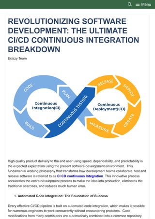 Revolutionizing Software Development The Ultimate CICD Continuous ...