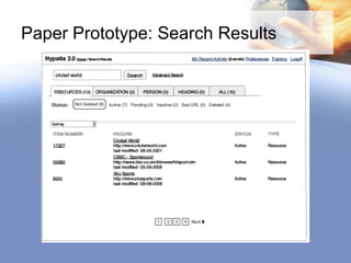 Paper Prototype: Search Results
 
