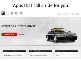 Apps that call a ride for you
 