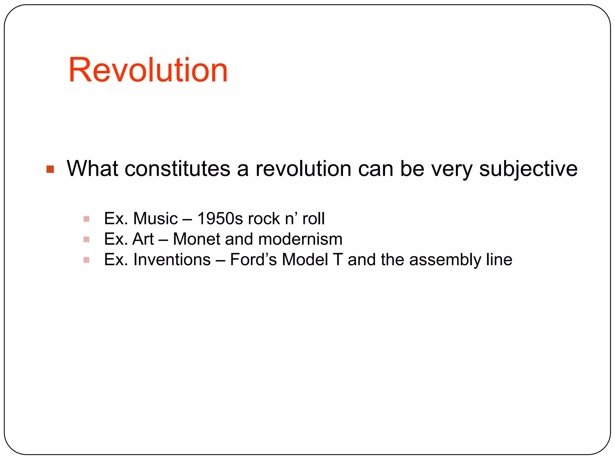 Revolution, Reaction, Reform in History - Theme Workshop 2012 | PPTX