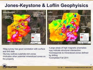 Loflin 3D Model
                                                           •3D view of main Loflin
                                                           zone, shown in gold.

                      East                      Elev (Z)
                                                           •View is looking down to
                      (X)
                             LF10-17 &                     the southeast through the
                             LF10-18
                                                           deposit.
                                                           •Main zone is hosted within
Open                                     Open              the core of a NE-SW
                                                           trending syncline, with
                                                           a gentle plunge to the NE.
                                                           •Zone is open in both
                                                           directions along strike, and
                                                           down plunge.




       North (Y)
                                                                                       17
 
