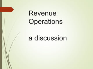 Revenue
Operations
a discussion
 