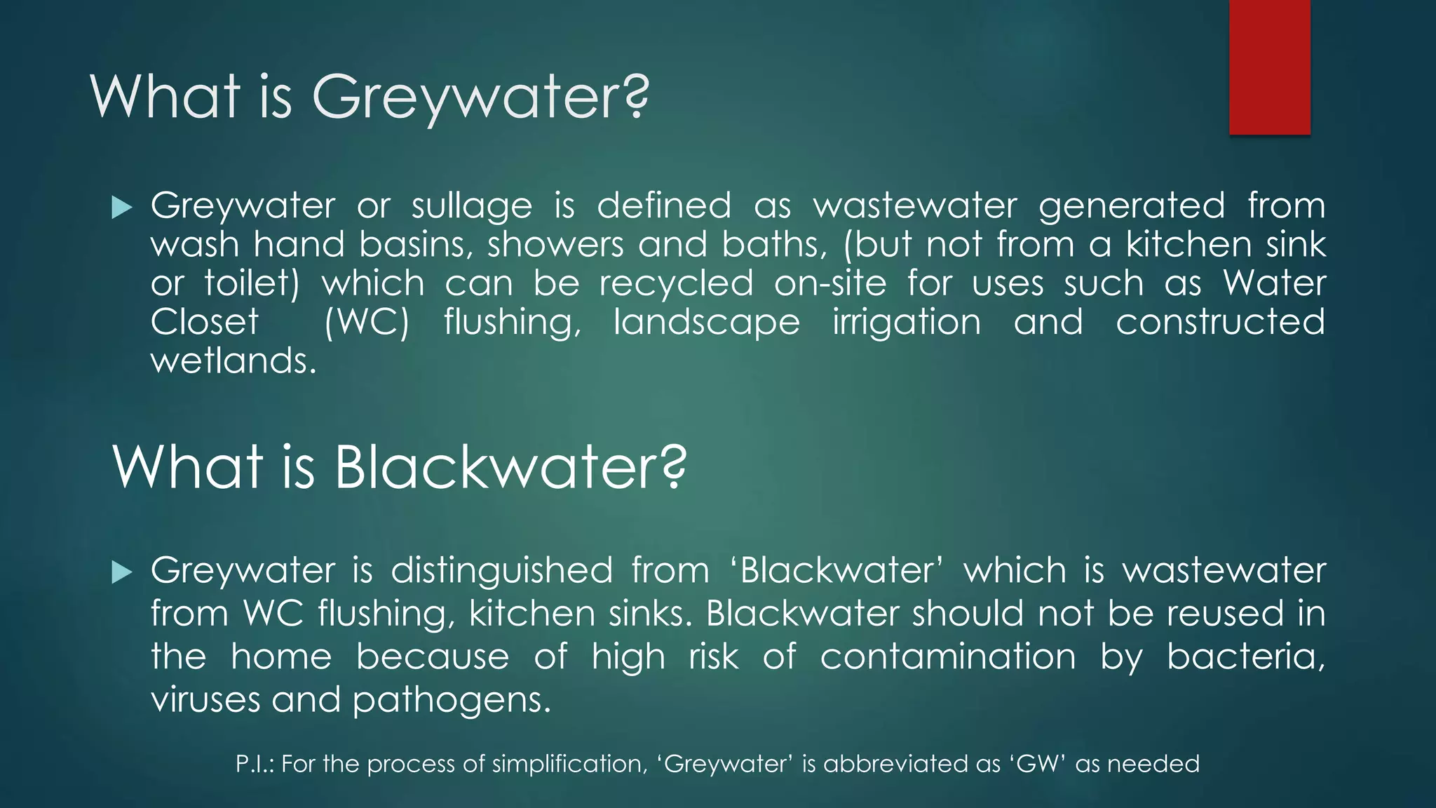 GREY WATER RECYCLING SYSTEM | PPTX