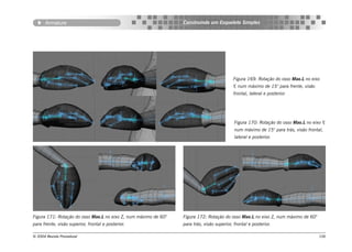 Armature                                                  Construindo um Esqueleto Simples




                                                                                           Figura 169: Rotação do osso Mao.L no eixo
                                                                                           Y, num máximo de 15° para frente, visão
                                                                                           frontal, lateral e posterior.




                                                                                            Figura 170: Rotação do osso Mao.L no eixo Y,
                                                                                            num máximo de 15° para trás, visão frontal,
                                                                                            lateral e posterior.




Figura 171: Rotação do osso Mao.L no eixo Z, num máximo de 60°   Figura 172: Rotação do osso Mao.L no eixo Z, num máximo de 60°
para frente, visão superior, frontal e posterior.                para trás, visão superior, frontal e posterior.

© 2004 Revista Procedural                                                                                                            106
 