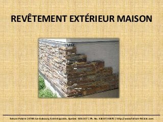 REVÊTEMENT EXTÉRIEUR MAISON
Toiture Polaire | 4704 rue Gaboury, Saint-Augustin, Quebec G3A 1E7 | Ph. No. 418 871-0875 | http://www.Toiture-Polaire.com
 