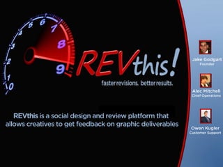REVthis is a social design and review platform that
allows creatives to get feedback on graphic deliverables
 