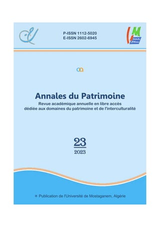 Revue Annales du Patrimoine n23-2023 Mostaganem.pdf