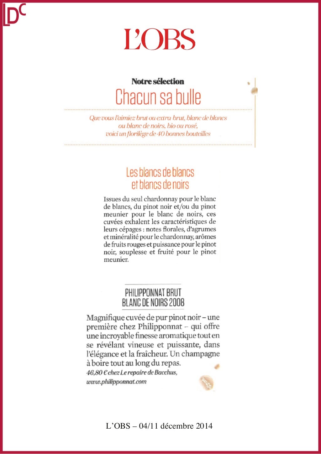 Revue de presse  decembre 2014