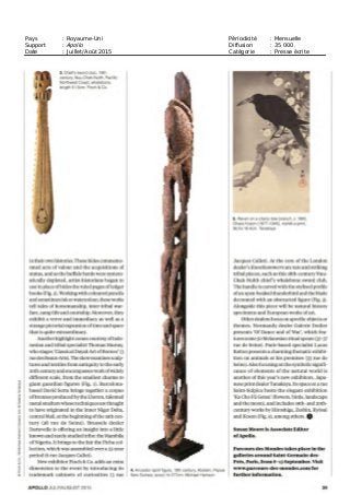 Pays : Royaume-Uni Périodicité : Mensuelle
Support : Apollo Diffusion : 35 000
Date : Juillet/Août 2015 Catégorie : Presse écrite
 