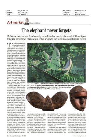 Pays : Espagne Périodicité : Mensuelle
Support : Tendencias del Mercado del Arte Diffusion : 40 000
Date : Eté 2015 Catégorie : Presse écrite
 