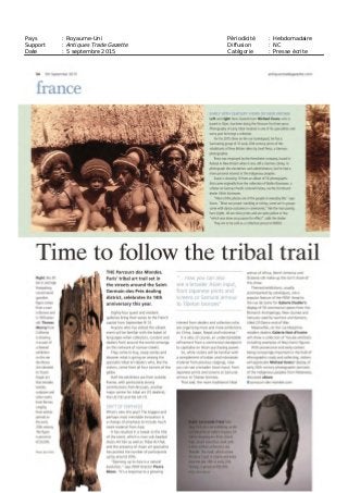 Pays : Royaume-Uni Périodicité : Hebdomadaire
Support : Antiques Trade Gazette Diffusion : NC
Date : 5 septembre 2015 Catégorie : Presse écrite
 