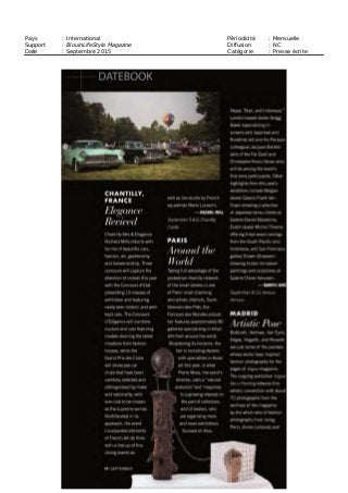 Pays : Royaume-Uni Périodicité : Mensuelle
Support : Asian Art Diffusion : NC
Date : Septembre 2015 Catégorie : Presse écrite
 