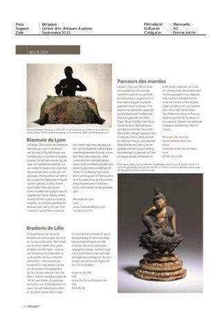 Pays : International Périodicité : Mensuelle
Support : BlouinLifeStyle Magazine Diffusion : NC
Date : Septembre 2015 Catégorie : Presse écrite
 