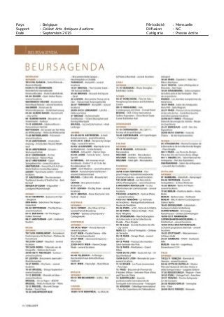 Pays : Belgique Périodicité : Mensuelle
Support : Collect Arts Antiques Auctions Diffusion : NC
Date : Septembre 2015 Catégorie : Presse écrite
 