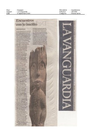 Pays : Belgique Périodicité : Hebdomadaire
Support : La Libre Belgique (Supplément Arts Libre) Diffusion : NC
Date : 4 septembre 2015 Catégorie : Presse écrite
 