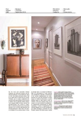 Pays : Belgique Périodicité : Mensuelle
Support : L’Eventail Diffusion : NC
Date : Septembre 2015 Catégorie : Presse écrite
 