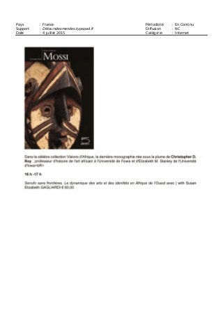 Pays : France Périodicité : En Continu
Support : Détoursdesmondes.typepad.fr Diffusion : NC
Date : 4 juillet 2015 Catégorie : Internet
 