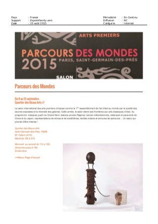 Pays : Royaume-Uni Périodicité : En Continu
Support : Blouinartinfo.com Diffusion : NC
Date : 19 août 2015 Catégorie : Internet
 