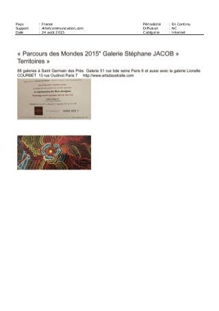 Pays : France Périodicité : En Continu
Support : Expointhecity.com Diffusion : NC
Date : 23 août 2015 Catégorie : Internet
 