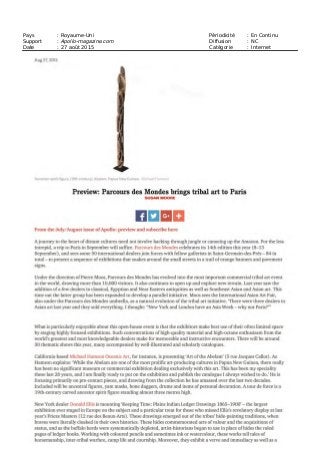 Pays : Royaume-Uni Périodicité : En Continu
Support : Blouinartinfo.com Diffusion : NC
Date : 26 août 2015 Catégorie : Internet
 